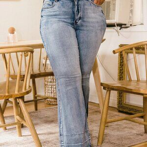 Judy Blue Women's Flare Denim Jeans Blue Wash Size 16W Style# JB88486